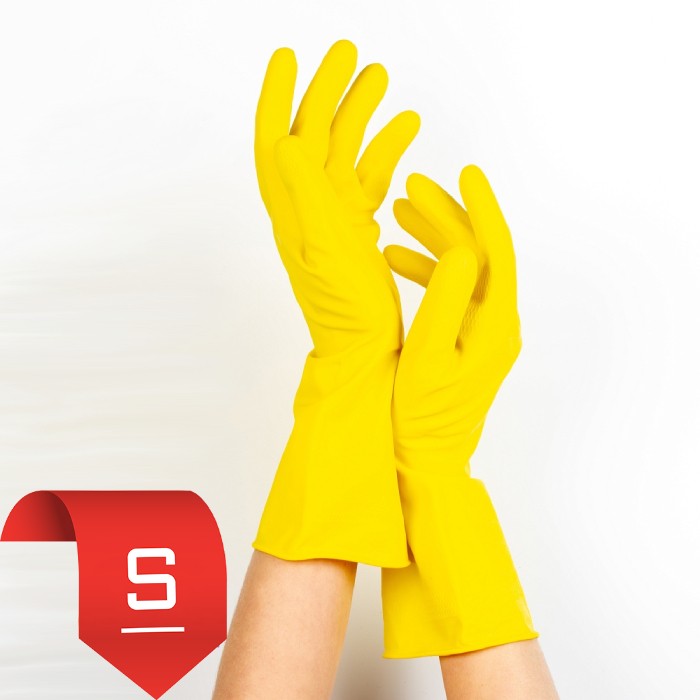 Перчатки резиновые PACLAN PROFESSIONAL ЖЕЛТЫЕ S